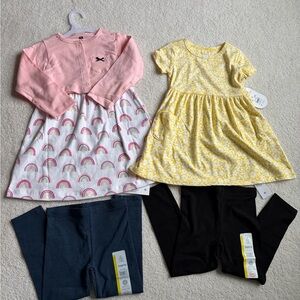 NWT 5-Piece GIrl 3T top, dress & leggings Bundle